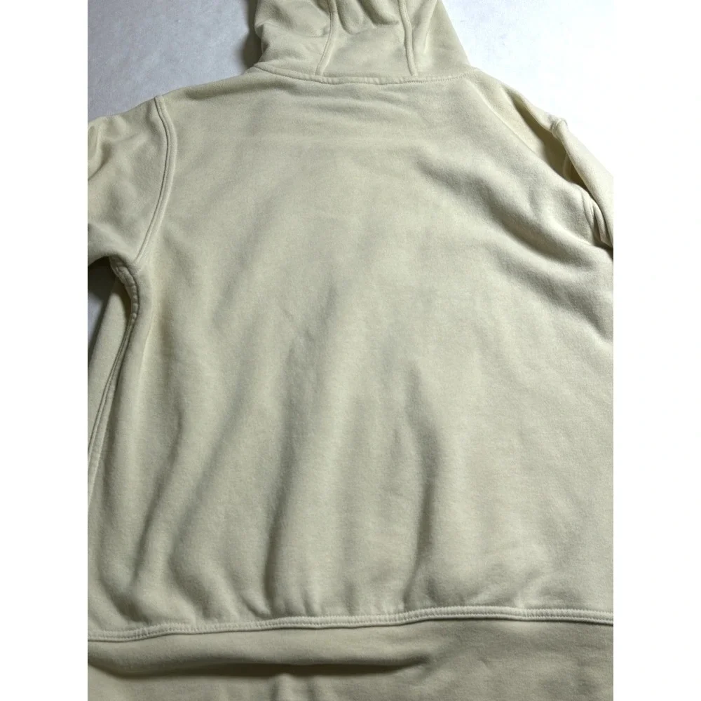 The North Face cream Mens Pullover Hoodie Medium‎ Sweatshirt graphic logo cozy